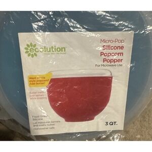 3 Qt‎ Ecolution Micro-Pop Silicone Popcorn Popper Microwave Blue New